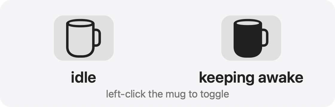 DisplayDeck's menu-bar mug - empty when idle, filled while keeping awake